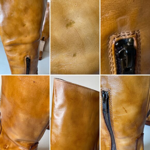 BED STU Tess Distressed Tan Leather Tall Riding Boots BedStu Size 7.5 - Picture 10 of 16